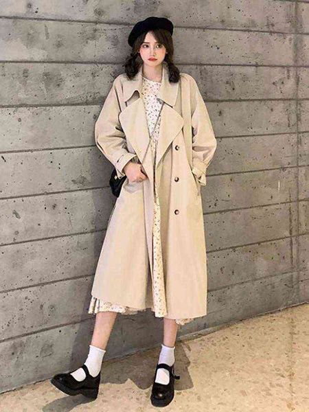 women's trench coats windbreaker autumn and winter clothes korean version loose versatile middle long small temperament coat t220812, Tan;black
women's trench coats windbreaker autumn and winter clothes korean version loose versatile middle long small temperament coat t220812, Tan;black