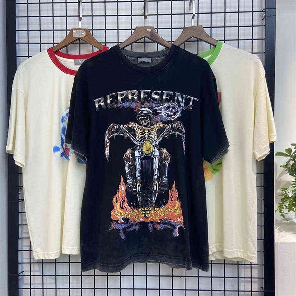 short present sleeve loose fit worn and damaged printed motorcycle electric rap t-shirt, White;black
short present sleeve loose fit worn and damaged printed motorcycle electric rap t-shirt, White;black