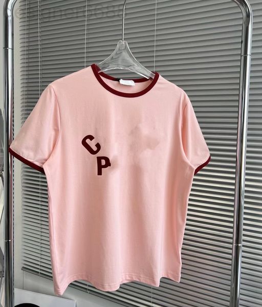 women's t-shirt designer spring and summer ce flocking letter printing contrast color round neck casual french sweet aging short sleeve, White
women's t-shirt designer spring and summer ce flocking letter printing contrast color round neck casual french sweet aging short sleeve, White