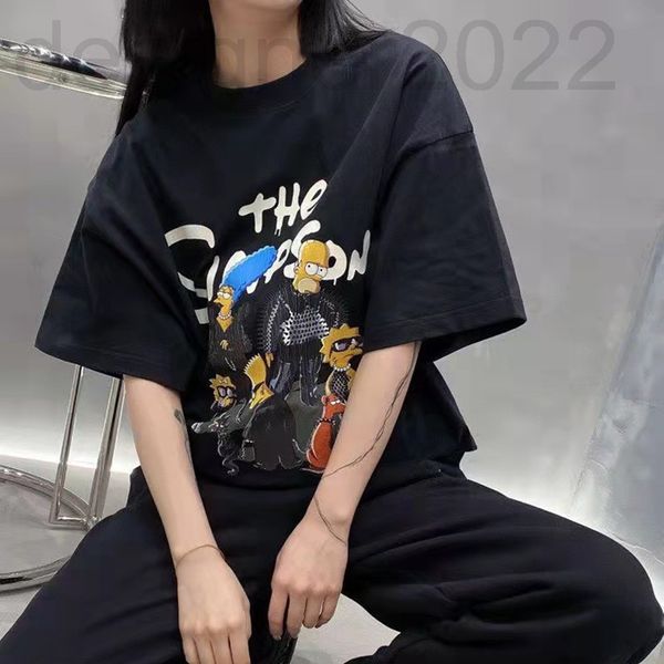 women's t-shirt designer young brother's same t-shirt spring and summer simpson pattern printed cotton loose men's women', White
women's t-shirt designer young brother's same t-shirt spring and summer simpson pattern printed cotton loose men's women', White