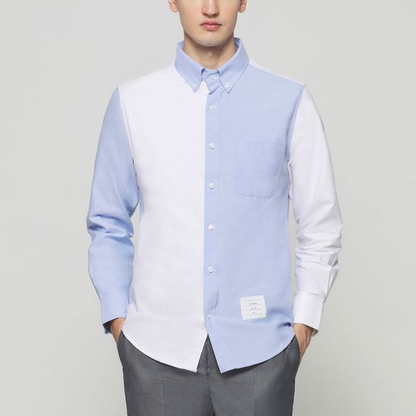 men's causal fashion shirts spring custom white blue patchwork cotton slim blouses social mens business long sleeve shirts, White;black
men's causal fashion shirts spring custom white blue patchwork cotton slim blouses social mens business long sleeve shirts, White;black