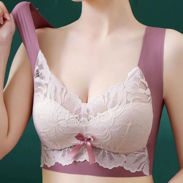 lace seamless large size ladies bras no steel rings show small full cups close breasts womens, Red;black
lace seamless large size ladies bras no steel rings show small full cups close breasts womens, Red;black