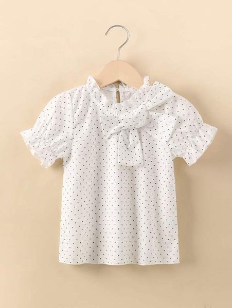 toddler girls polka dot bow front flounce sleeve blouse she, White;black
toddler girls polka dot bow front flounce sleeve blouse she, White;black