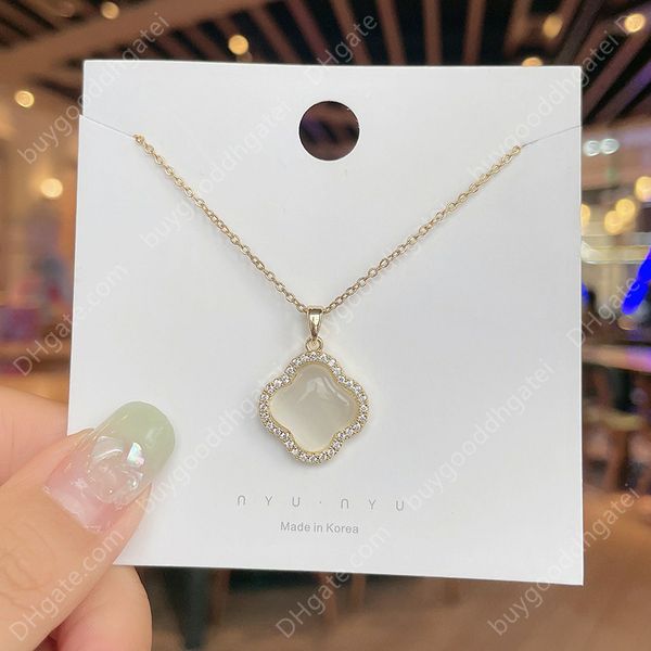 carlidana luxury opal lucky stone clover pendant necklace 18 k gold plated jewelry chalcedony amulet for women dropshipping, Silver
carlidana luxury opal lucky stone clover pendant necklace 18 k gold plated jewelry chalcedony amulet for women dropshipping, Silver
