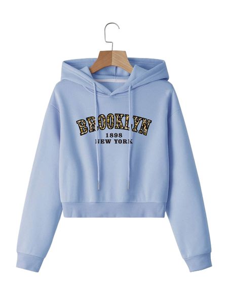 letter graphic drop shoulder thermal drawstring hoodie f7rr#, Black