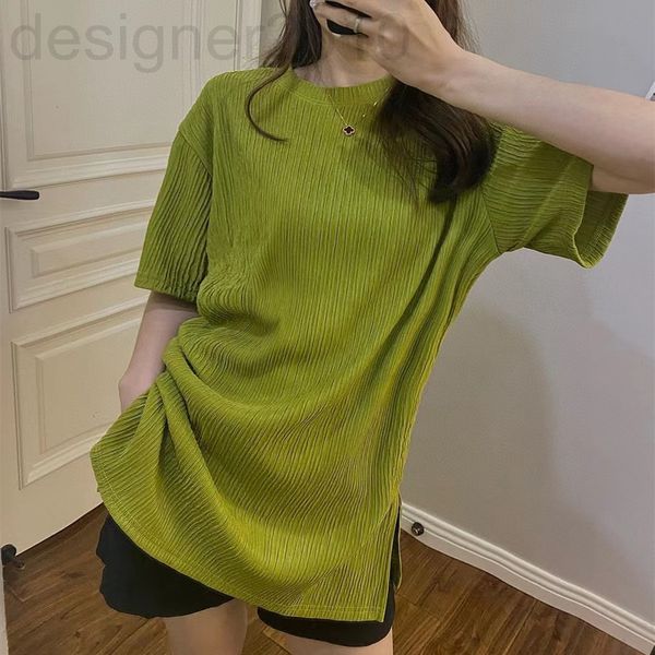 women's t-shirt designer 2022 summer chiffon pleated split bottomed large medium long short sleeved korean trendy, versatile and loose, White
women's t-shirt designer 2022 summer chiffon pleated split bottomed large medium long short sleeved korean trendy, versatile and loose, White