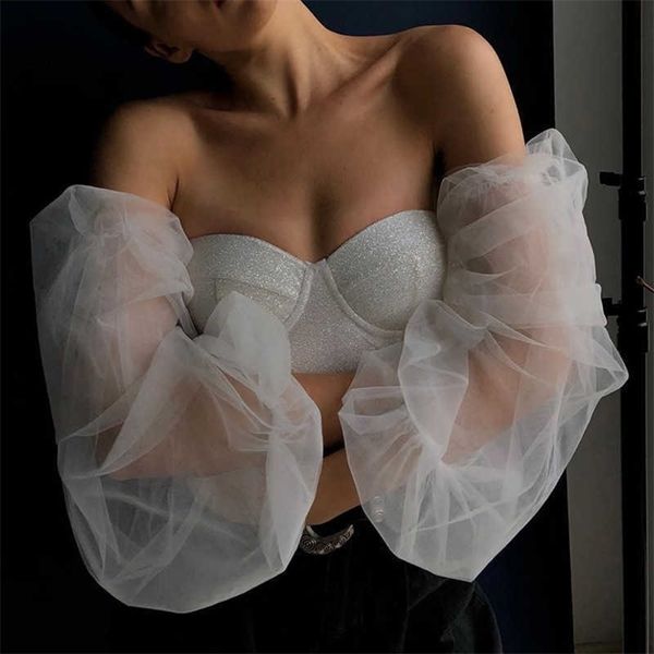 deat summer mesh puff long sleeve glitter blouse shirt fashion bustier women elegant mi696 210709, White
deat summer mesh puff long sleeve glitter blouse shirt fashion bustier women elegant mi696 210709, White