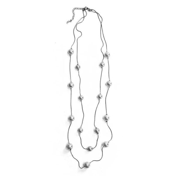 pendant necklaces fashion long pearl necklace for women concise design chain jewelry wedding party gifts, Silver
pendant necklaces fashion long pearl necklace for women concise design chain jewelry wedding party gifts, Silver
