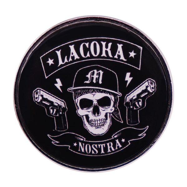 la coka nostra skull logo badge american hip hop group brooch pin gothic jewelry backpack decoration, Blue
la coka nostra skull logo badge american hip hop group brooch pin gothic jewelry backpack decoration, Blue