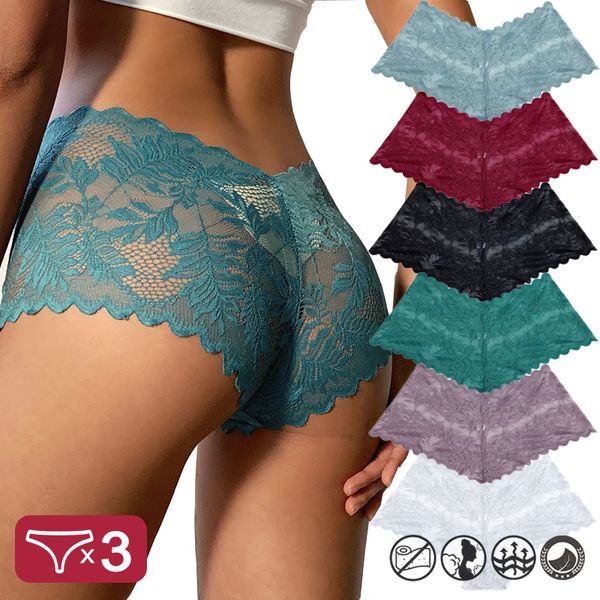 3pcs women lace panties floral perspective uderwear solid color intimates boyshort female v-waist breathablle soft lingerie, Black;pink
3pcs women lace panties floral perspective uderwear solid color intimates boyshort female v-waist breathablle soft lingerie, Black;pink
