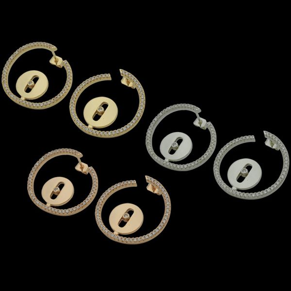 luxury designer jewelry brand fashion women earrings ring full diamond single sliding diamond stud earrings, Golden;silver
luxury designer jewelry brand fashion women earrings ring full diamond single sliding diamond stud earrings, Golden;silver