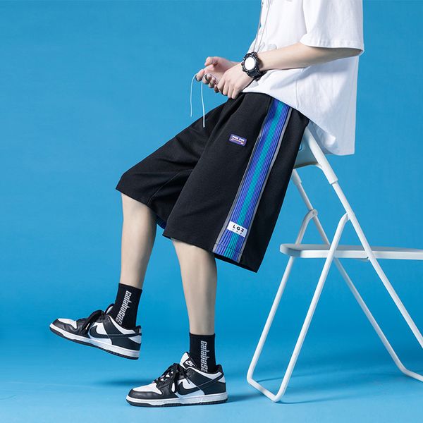 2022 men's shorts summer new fashion thin overalls trend loose casual trousers street style solid color simple side pattern pants over, White;black
2022 men's shorts summer new fashion thin overalls trend loose casual trousers street style solid color simple side pattern pants over, White;black