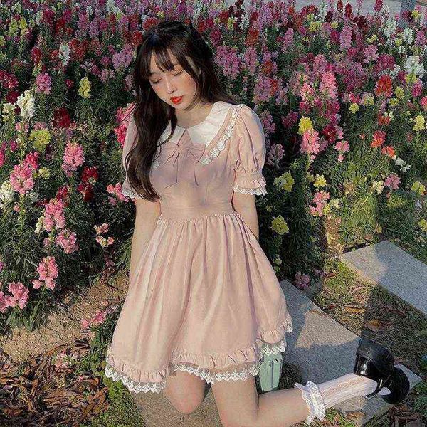 nxy casual dress junelove 2022 summer lolita kawaii dres japanese vintage bow pink dress cute pretty princess bubble sleeve lace dress 0406, Black;gray
nxy casual dress junelove 2022 summer lolita kawaii dres japanese vintage bow pink dress cute pretty princess bubble sleeve lace dress 0406, Black;gray