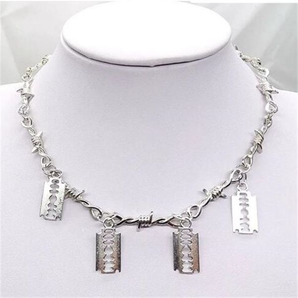 trendy new chokers ladies gothic punk blade barbed wire small thorns chain necklace gift a287, Golden;silver
trendy new chokers ladies gothic punk blade barbed wire small thorns chain necklace gift a287, Golden;silver