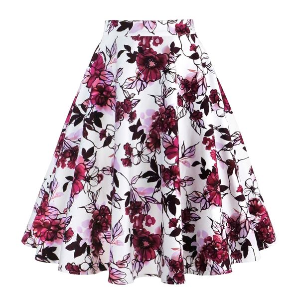 arrival summer a line vintage floral skirt 50s pin up style rockabilly swing women retro high waist midi 220317, Black
arrival summer a line vintage floral skirt 50s pin up style rockabilly swing women retro high waist midi 220317, Black
