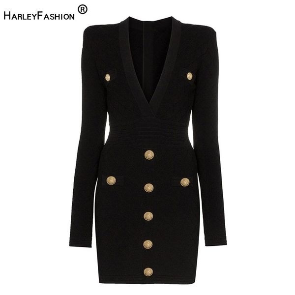harleyfashion euramerican spring fall fitness casual knit dress v neck plaid buttons solid slim sheath mini dress 210319, Black;gray
harleyfashion euramerican spring fall fitness casual knit dress v neck plaid buttons solid slim sheath mini dress 210319, Black;gray
