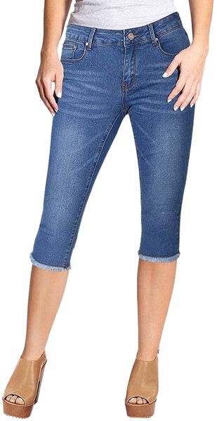 women's stretchy 5 pocket skinny mid rise capri ripped denim jeans m1v2#, White;black
women's stretchy 5 pocket skinny mid rise capri ripped denim jeans m1v2#, White;black