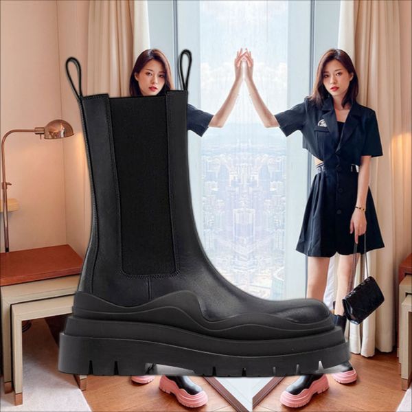 two tone tire chelsea boots women platform chunky boot lady luxe design men mid-calf desiger calfskin slip-on style round toe boots rubber b, Black
two tone tire chelsea boots women platform chunky boot lady luxe design men mid-calf desiger calfskin slip-on style round toe boots rubber b, Black