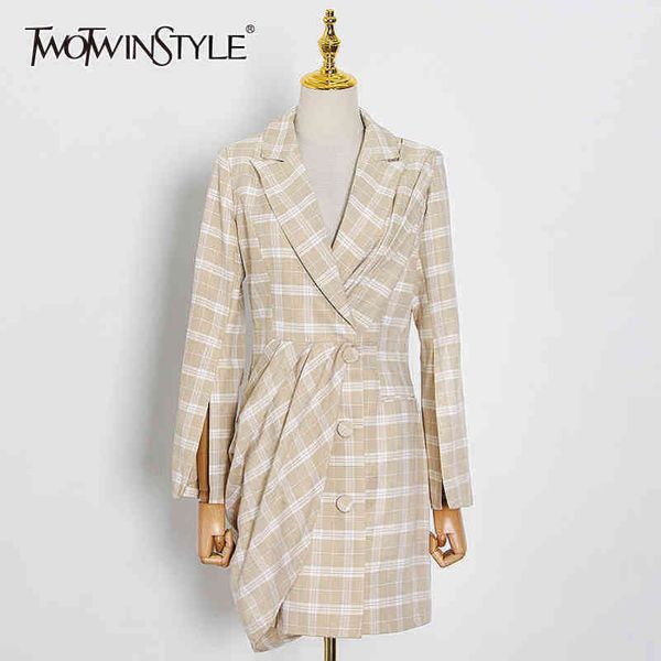 elegant plaid dress for women notched long sleeve back split casual dreses female fashion clothing spring 210423, Black;gray
elegant plaid dress for women notched long sleeve back split casual dreses female fashion clothing spring 210423, Black;gray