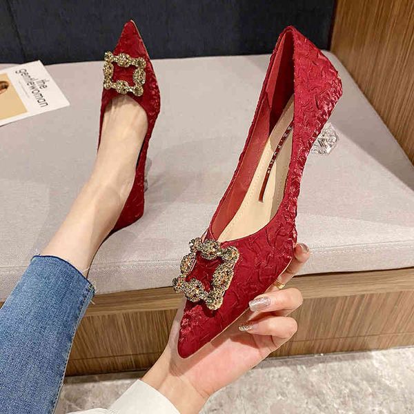 sandals autumn french style temperament square buckle versatile women's single shoes pointed shallow mouth crystal heels vurk, Black
sandals autumn french style temperament square buckle versatile women's single shoes pointed shallow mouth crystal heels vurk, Black