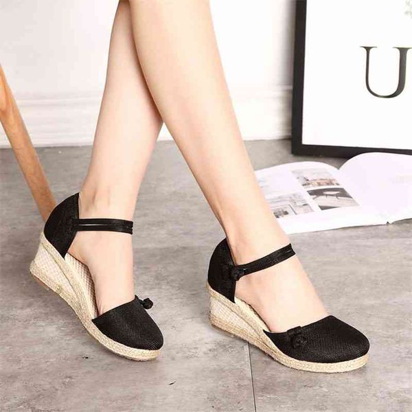 2022 new ladies sandals casual linen clogs wedge summer red pink 6cm high heel thick sole espadrilles spring shoes 41, Black
2022 new ladies sandals casual linen clogs wedge summer red pink 6cm high heel thick sole espadrilles spring shoes 41, Black