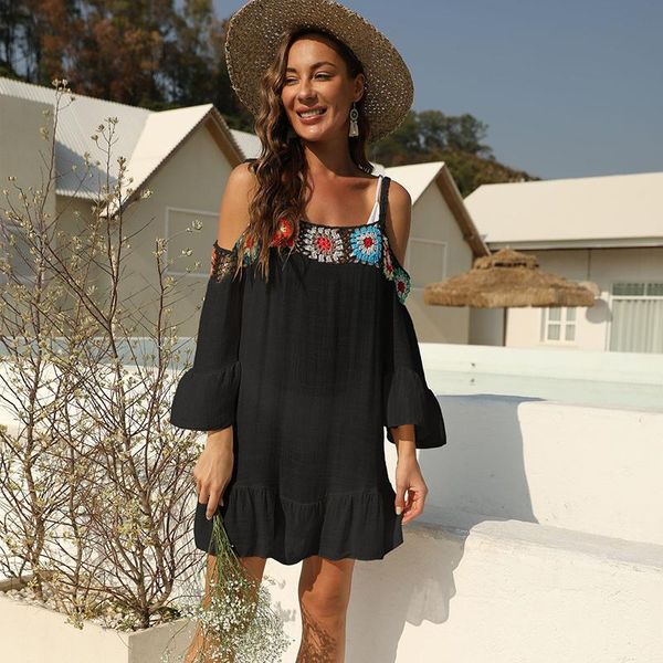 women's swimwear summer women hollow loose beach cover up for female crochet bikini ups bathing suit dress omen's, White;black
women's swimwear summer women hollow loose beach cover up for female crochet bikini ups bathing suit dress omen's, White;black