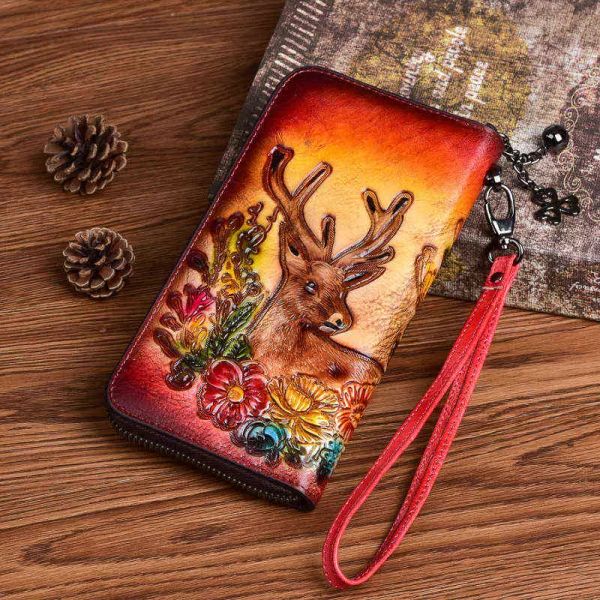 wallets women's leather purse deer head embossed small long zipper wallet personalized handbag
wallets women's leather purse deer head embossed small long zipper wallet personalized handbag
