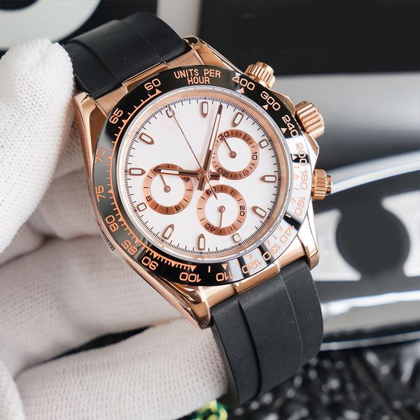 

mans watch 2813 sports automatic mechanical men's designer watches 40mm diamond dial exquisite ceramic bezel rubber strap no timer luxu, Slivery;brown