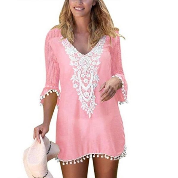 women's swimwear 2022 summer woman one piece dress women pom trim tassel lace crochet beach cover up brazilian drop, White;black
women's swimwear 2022 summer woman one piece dress women pom trim tassel lace crochet beach cover up brazilian drop, White;black