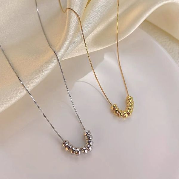 2022 fashion ladies small ring string design pendant necklace cold wind gold-plated craft jewelry for relatives and friends will not fade pa, Silver
2022 fashion ladies small ring string design pendant necklace cold wind gold-plated craft jewelry for relatives and friends will not fade pa, Silver