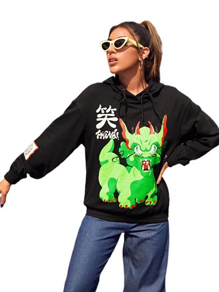 x friederike hantel cartoon graphic drop shoulder drawstring hoodie z8zq#, Black
x friederike hantel cartoon graphic drop shoulder drawstring hoodie z8zq#, Black