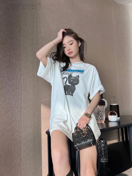 women's t-shirt designer 22 spring and summer new niche design letter cat cartoon baida printed short sleeved loose casual t-shirt mjqw, White
women's t-shirt designer 22 spring and summer new niche design letter cat cartoon baida printed short sleeved loose casual t-shirt mjqw, White