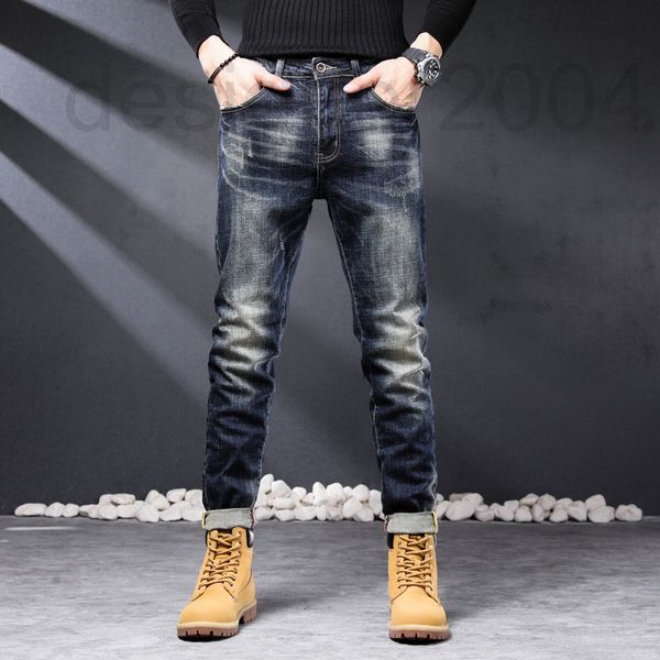 men's jeans designer hong kong 2021 autumn new heavy craft fashion brand printing trend versatile men's perforated jeans fjis, Blue
men's jeans designer hong kong 2021 autumn new heavy craft fashion brand printing trend versatile men's perforated jeans fjis, Blue