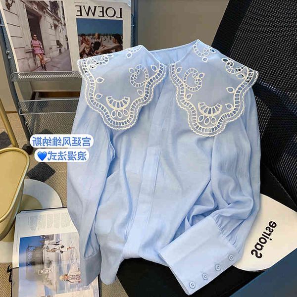women's polos french court style shirt women's spring 2022 lace splicing doll collar design fashion p3v0, White
women's polos french court style shirt women's spring 2022 lace splicing doll collar design fashion p3v0, White