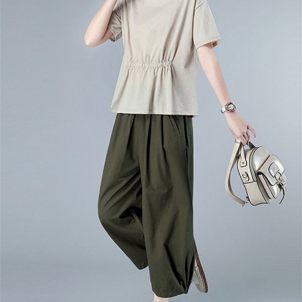 women's two piece pants middle aged mother summer suit short sleeved clothes cotton hemp 40-year-old 50 leisure foreign style middle-ag, White
women's two piece pants middle aged mother summer suit short sleeved clothes cotton hemp 40-year-old 50 leisure foreign style middle-ag, White