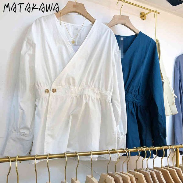 koreas spring pure color vneck blouse women longsleeved blusas simple slim waist allmatch ladies shirt 210506, White
koreas spring pure color vneck blouse women longsleeved blusas simple slim waist allmatch ladies shirt 210506, White