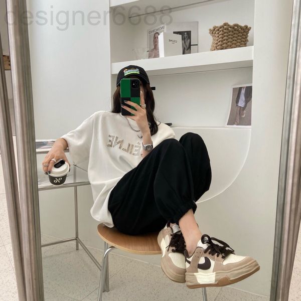 women's t-shirt designer sp original heavy industry drill letter short sleeve t-shirt women's spring and summer solid color pullov, White
women's t-shirt designer sp original heavy industry drill letter short sleeve t-shirt women's spring and summer solid color pullov, White