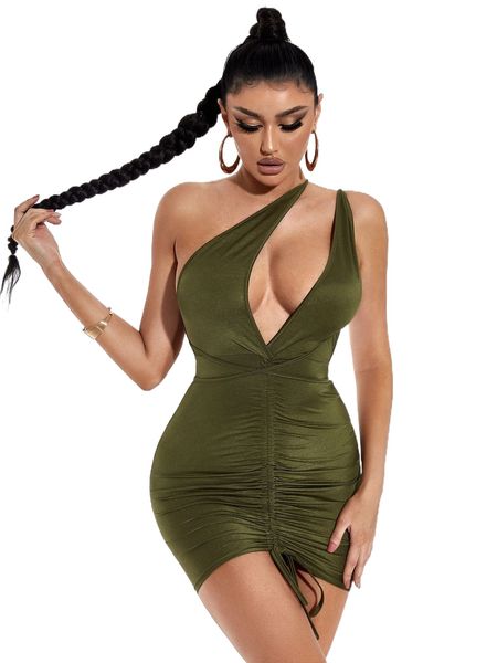 asymmetrical neck cut out ruched backless drawstring bodycon dress z7wn#, Black;gray
asymmetrical neck cut out ruched backless drawstring bodycon dress z7wn#, Black;gray