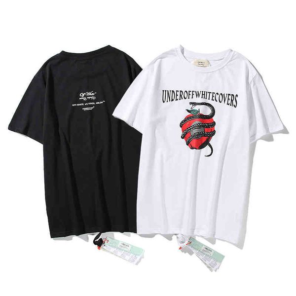 2022 summer off fashion brand black snake casual loose short sleeve t-shirt factory outlet, White;black
2022 summer off fashion brand black snake casual loose short sleeve t-shirt factory outlet, White;black