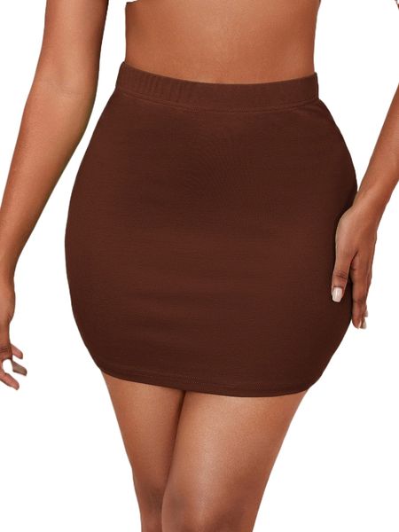 sxy elastic waist bodycon skirt z3u6#, Black