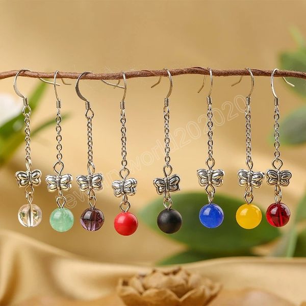 long tassel chalcedony butterfly dangle earrings for women retro luxury charm earrings female fahion elegant jewelry gifts, Silver
long tassel chalcedony butterfly dangle earrings for women retro luxury charm earrings female fahion elegant jewelry gifts, Silver