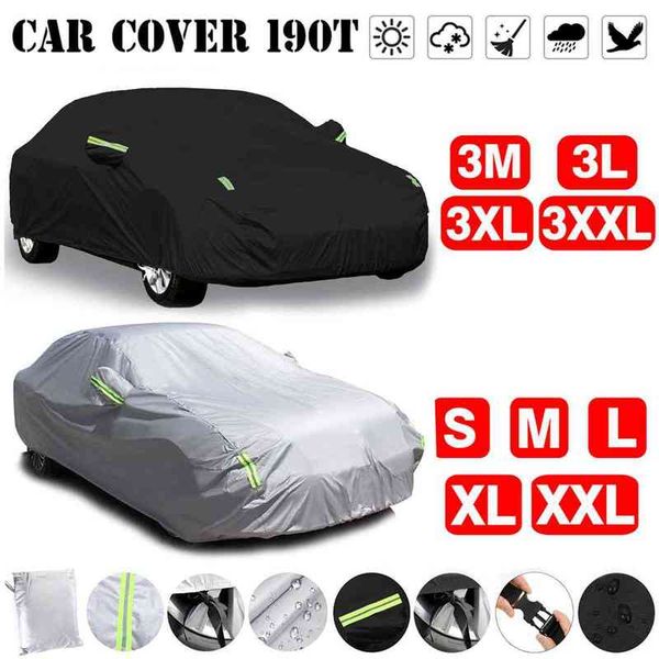 190t universal sedan full car covers outdoor waterproof sun uv rain snow dust protection black/silver car case cover s-xxl w220322
190t universal sedan full car covers outdoor waterproof sun uv rain snow dust protection black/silver car case cover s-xxl w220322