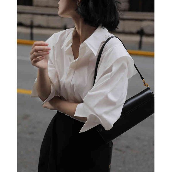women's blouses & shirts net red simple and straightforward paper people fold fake two-piece right angle shoulder cotton skin friendly, White
women's blouses & shirts net red simple and straightforward paper people fold fake two-piece right angle shoulder cotton skin friendly, White