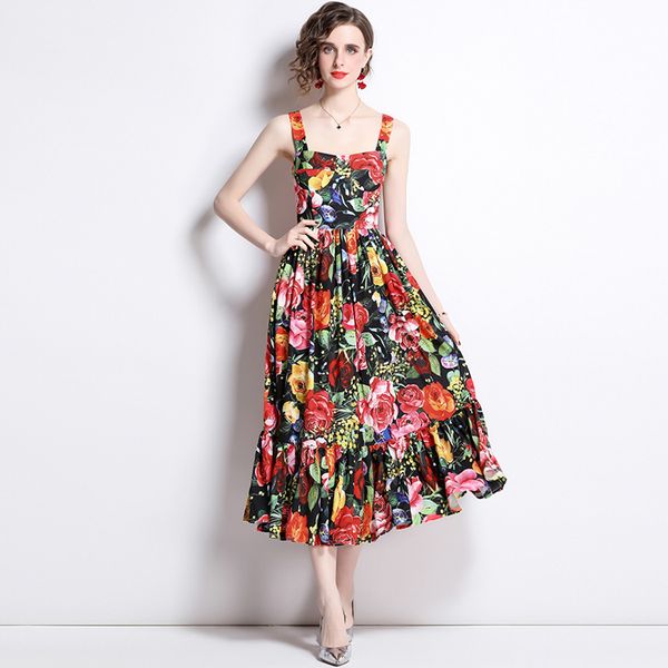 elegant women fashion flower printing dress 2022 summer new spaghetti strap sliming vestidos beach holiday wear dresses, Black;gray
elegant women fashion flower printing dress 2022 summer new spaghetti strap sliming vestidos beach holiday wear dresses, Black;gray