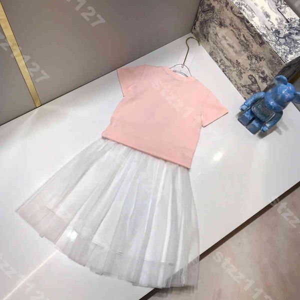 designer children's clothing set cotton round neck geometric pattern print short sleeve solid color mesh skirt girls slim simple style, White
designer children's clothing set cotton round neck geometric pattern print short sleeve solid color mesh skirt girls slim simple style, White