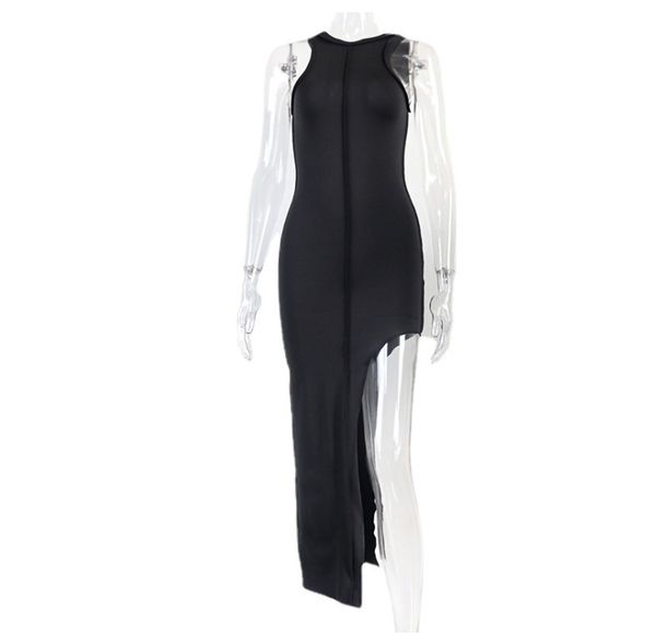 women summer dress patchwork bodycon solid color sleeveless split long tank dress 2022 female clothing streetwear wholesale, White;black
women summer dress patchwork bodycon solid color sleeveless split long tank dress 2022 female clothing streetwear wholesale, White;black