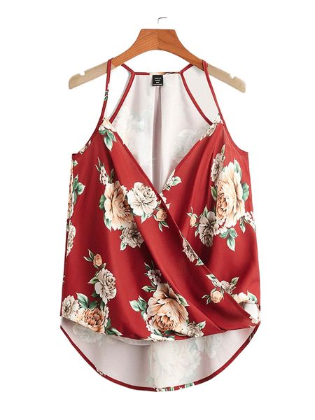 plus floral print high low cami c8cc#, Black
plus floral print high low cami c8cc#, Black