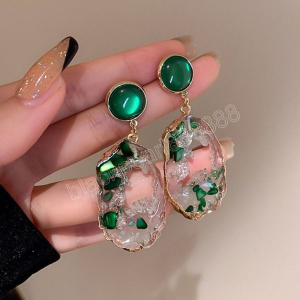 women jewelry irregular resin earrings 2022 spring style vintage temperament green dangle earrings for party gifts, Silver
women jewelry irregular resin earrings 2022 spring style vintage temperament green dangle earrings for party gifts, Silver