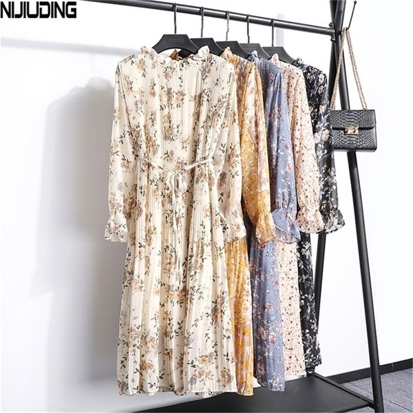 nijiuding women chiffon dress 2020 spring autumn new long sleeve mid calf dress floral print long pleated dresses party dresses lj200820, Black;gray
nijiuding women chiffon dress 2020 spring autumn new long sleeve mid calf dress floral print long pleated dresses party dresses lj200820, Black;gray