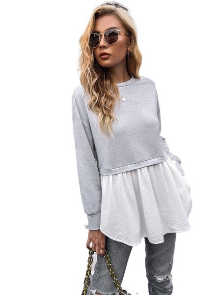 drop shoulder contrast hem sweatshirt q30e#, Black
drop shoulder contrast hem sweatshirt q30e#, Black